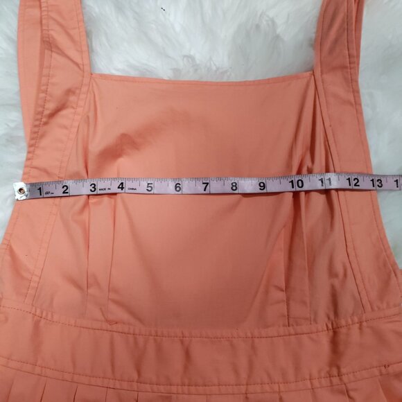 Soolinen Vintage-Inspired Retro 50s Pleated Skirt Adjustable Straps Coral M - Picture 9 of 12